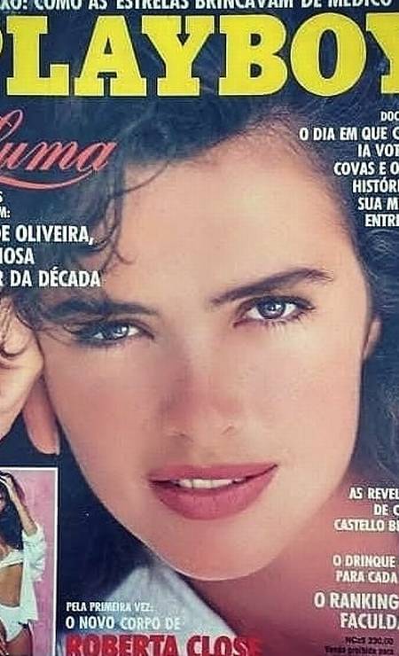 "Luma de Oliveira, a gloriosa mulher da década", eleita pelos leitores da "Playboy", em março de 1990 Foto: Reprodução