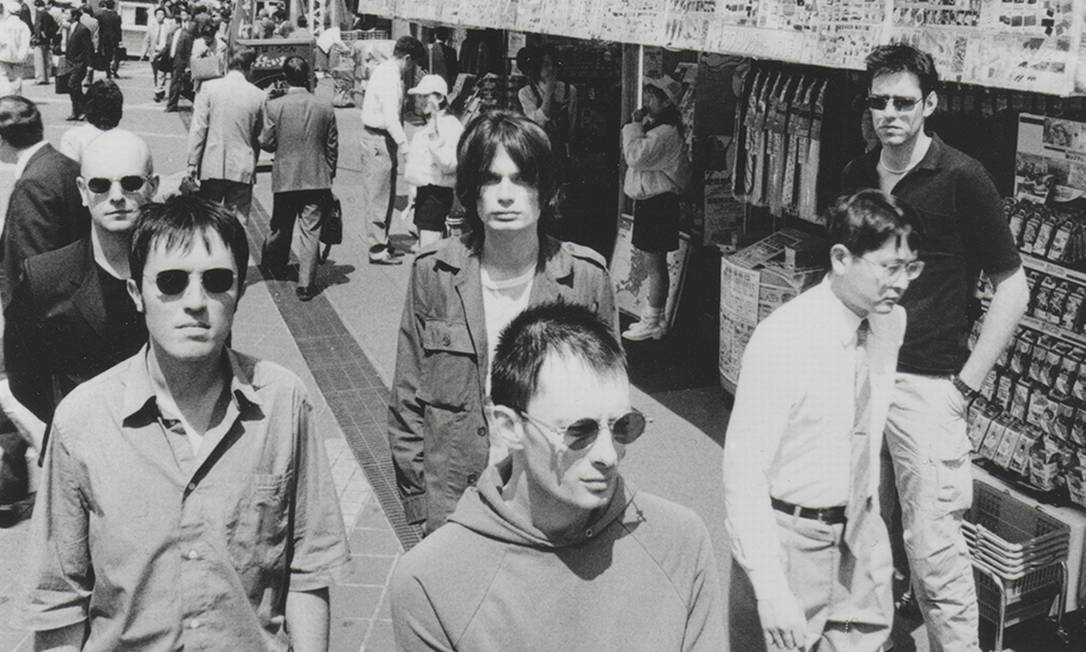 O grupo Radiohead em 1997 Foto: Tom Sheehan / Divulgação