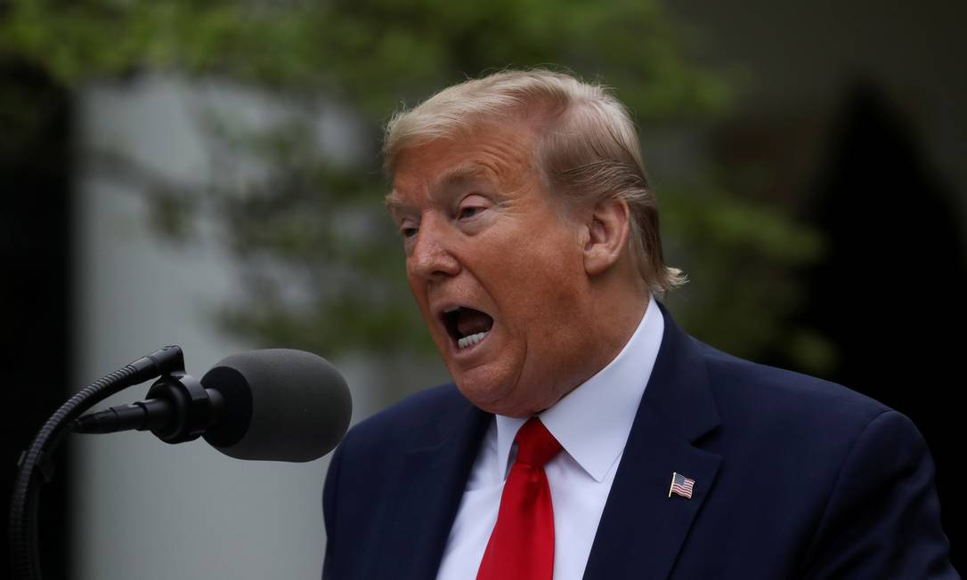 Presidente dos EUA, Donald Trump, durante briefing diário na Casa Branca Foto: LEAH MILLIS / REUTERS