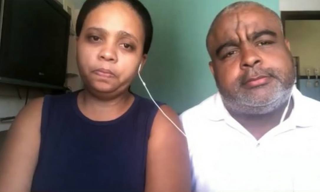 Rafaela e Neilton Matos, pais de João Pedro, morto com um tiro de fuzil dentro de casa, durante operação no Complexo do Salgueiro Foto: Reprodução/TV Globo