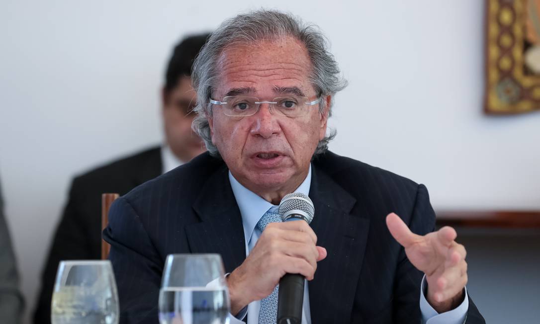 O ministro da Economia, Paulo Guedes, na reunião ministerial Foto: Marcos Corrêa/PR