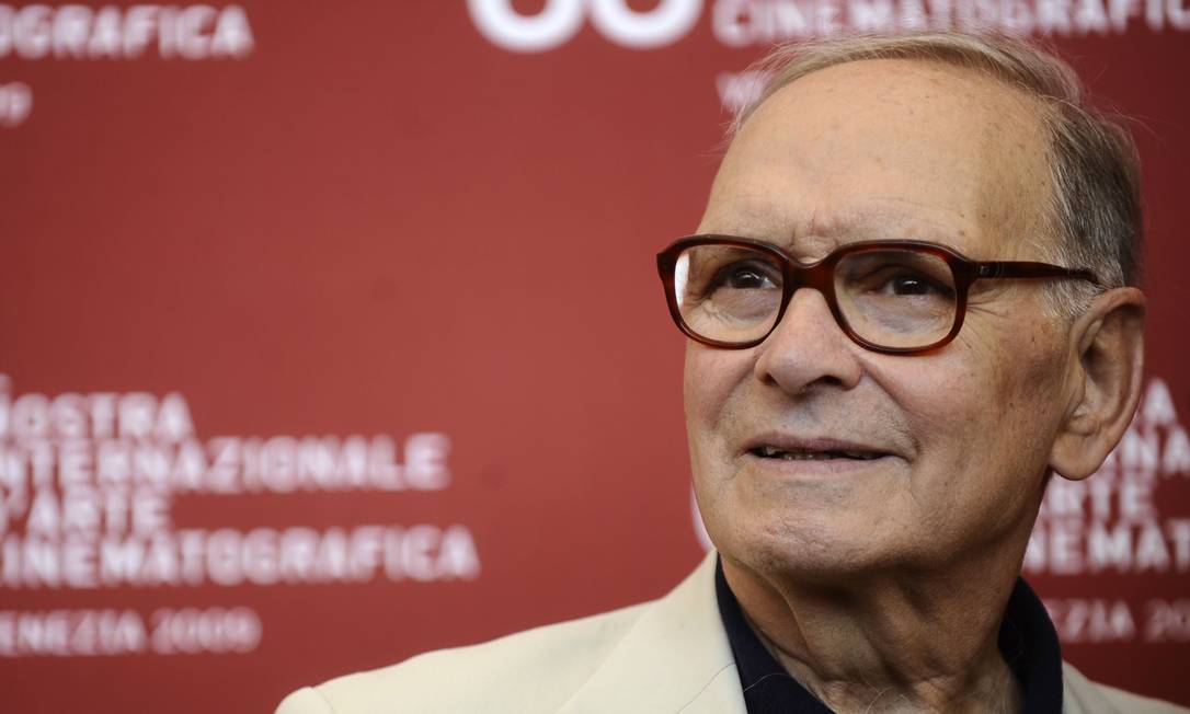 O compositor Ennio Morricone no Festival de Veneza de 2009 Foto: FILIPPO MONTEFORTE / AFP