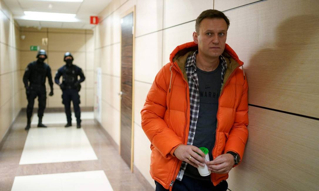 Alexei Navalny, no prédio de sua fundação anticorrupção Foto: DIMITAR DILKOFF / AFP / 26-12-2019