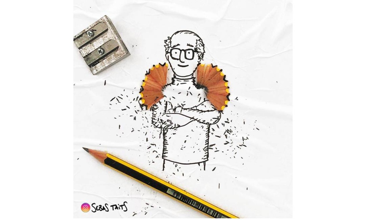 O desenhista Sebas Taits retratou o conterrâneo como um anjo Foto: Reprodução / Instagram