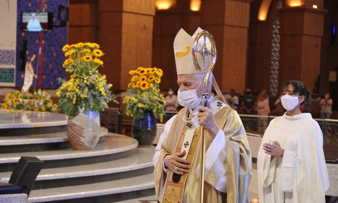 Basília de Aparecida reúne 154 pessoas na missa da Páscoa, após liberação de cerimônias religiosas Foto: Divulgação