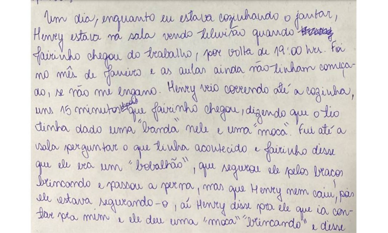 Carta foi escrita na última sexta-feira (23), no Hospital Penitenciário Hamilton Agostinho, no Complexo Penitenciário de Gericinó, onde recebe tratamento contra a Covid-19. A professora descreve uma rotina de violências, humilhações e crises de ciúmes do namorado, o médico e vereador Jairo Souza Santos Júnior, o Dr. Jairinho (sem partido) Foto: Reprodução