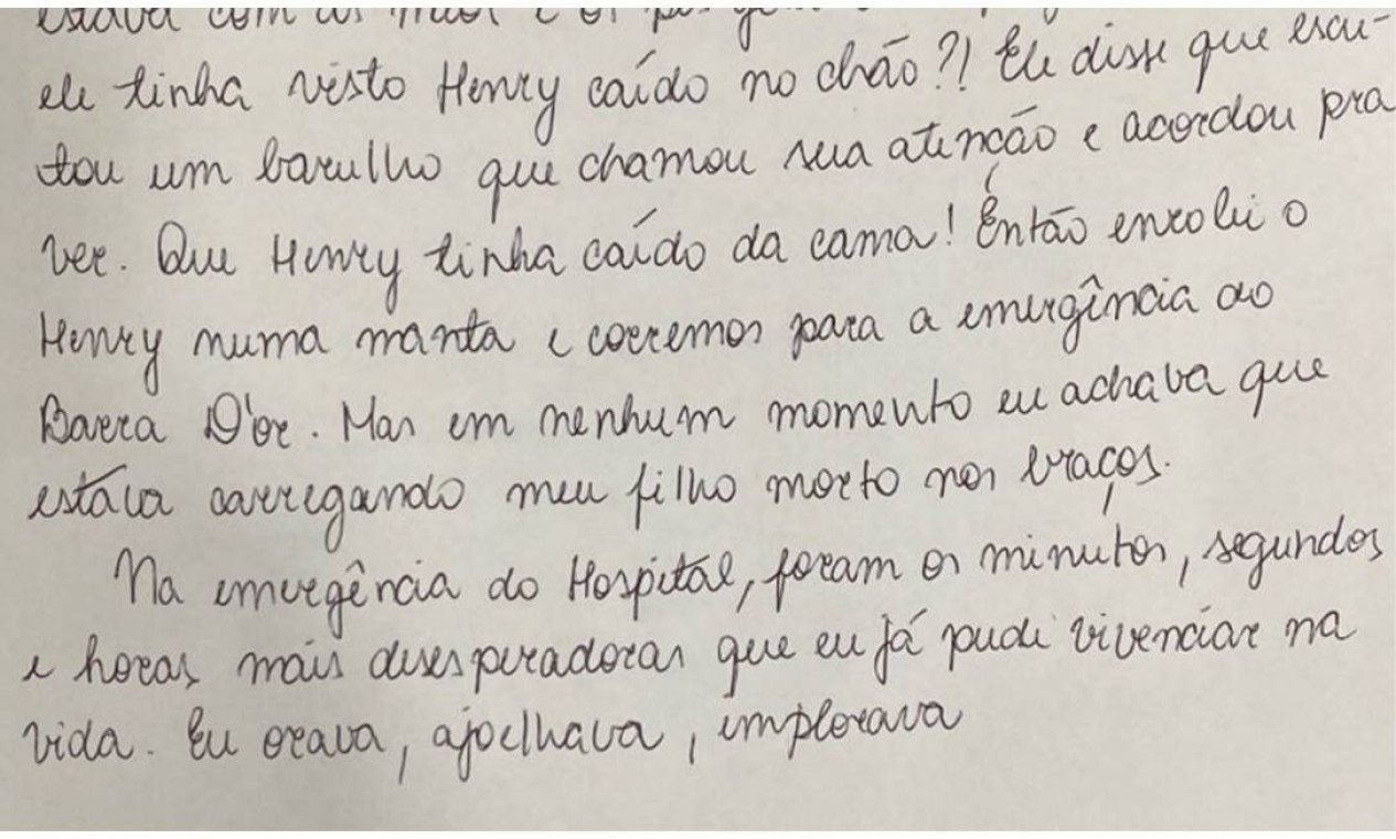 Carta foi escrita na última sexta-feira (23), no Hospital Penitenciário Hamilton Agostinho, no Complexo Penitenciário de Gericinó, onde recebe tratamento contra a Covid-19. A professora descreve uma rotina de violências, humilhações e crises de ciúmes do namorado, o médico e vereador Jairo Souza Santos Júnior, o Dr. Jairinho (sem partido) Foto: Reprodução