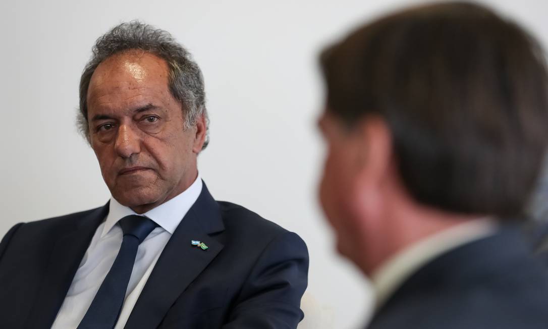 Embaixador da Argentina no Brasil, Daniel Scioli, durante apresentação de credenciais ao presidente Jair Bolsonaro, em 2020 Foto: Marcos Corrêa / PR