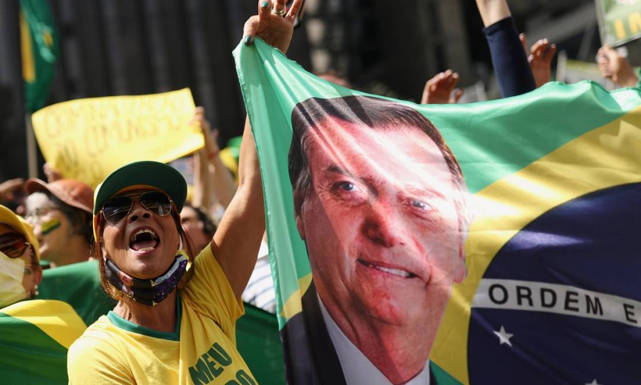 Apoiadores pró-Bolsonaro lotaram a Avenida Paulista Foto: Amanda Perobelli / Reuters