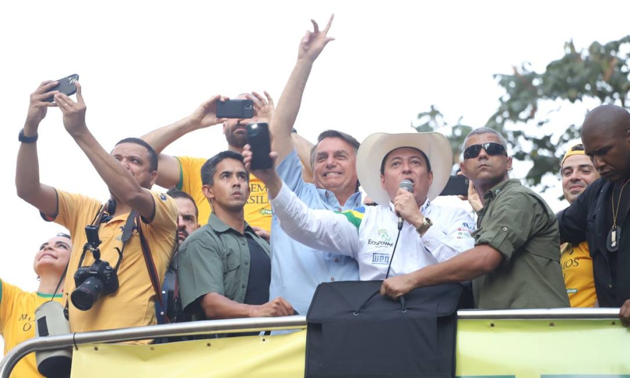 Presidente ataca STF e adota tom golpista em discurso para apoiadores na Avenida Paulista, em São Paulo Foto: TheNews2 / Agência O Globo