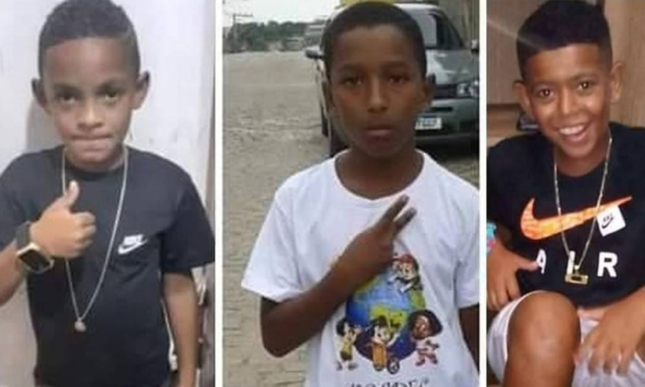 Os meninos Lucas, Alexandre e Fernando Henrique, de Belford Roxo, morreram vítimas de traficantes em Belford Roxo. As investigações apontaram que as crianças foram capturadas por causa de um suposto roubo de passarinhos. Um deles morreu sob tortura e os outros dois foram executados Foto: Reprodução