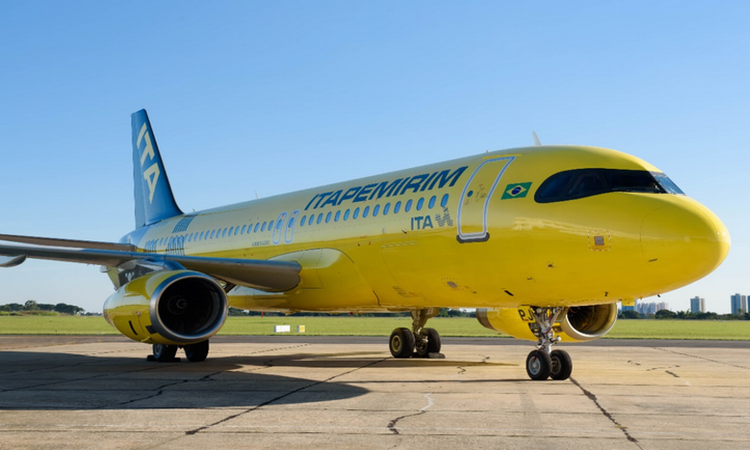 Avião pintado com a marca da Itapemirim Foto: Divulgação