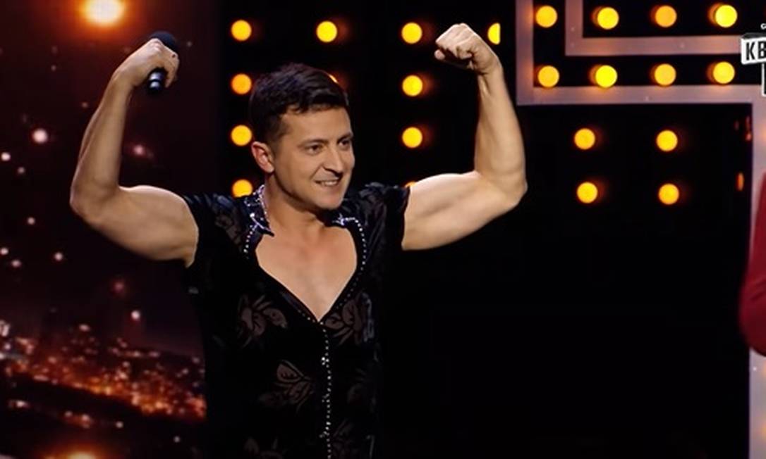 Volodymyr Zelensky na TV ucraniana, antes de ser eleito presidente Foto: Reprodução