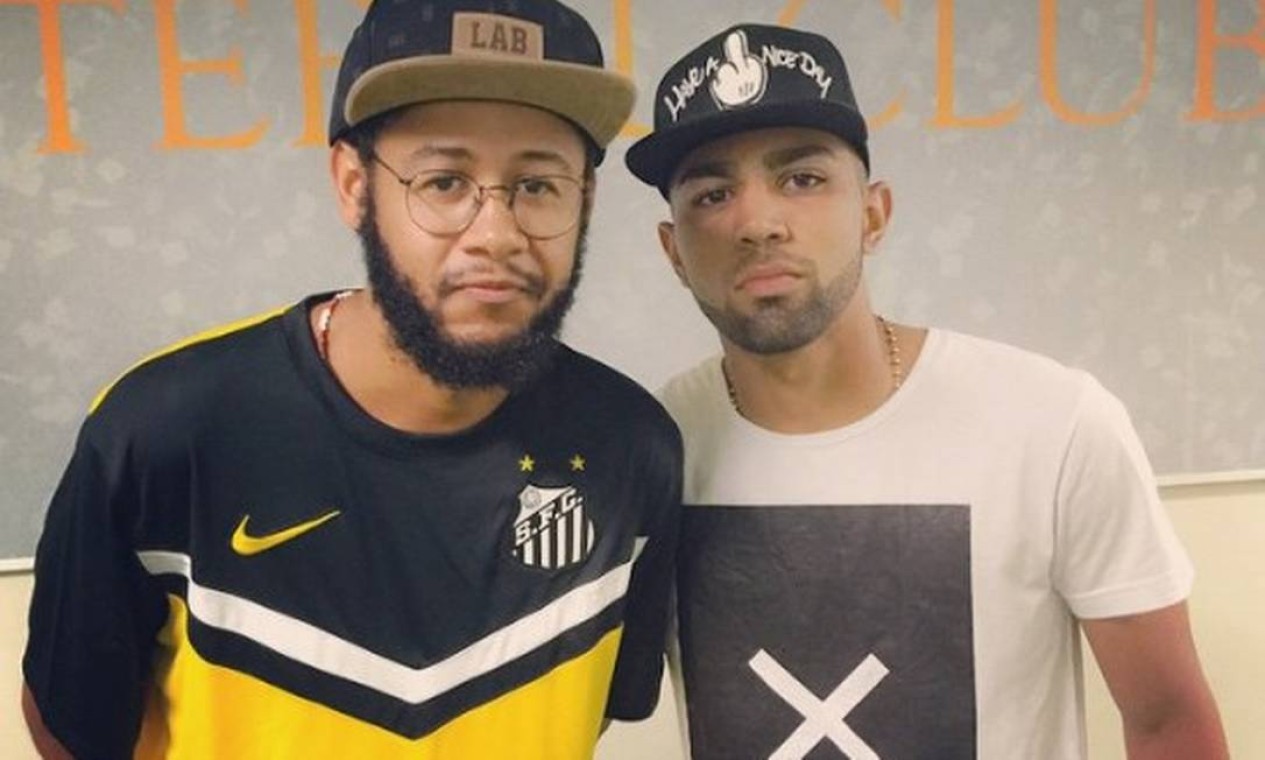 Gabigol e Emicida: os dois são amigos desde o período que o jogador atuava no Santos, time do rapper Foto: Reprodução / Instagram