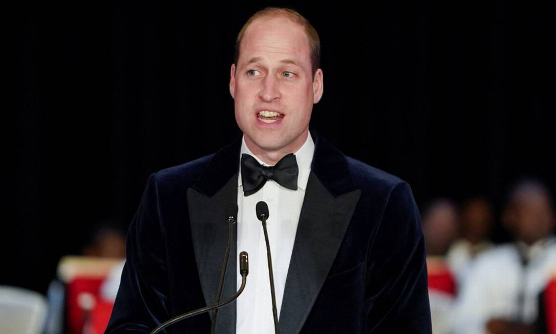 O príncipe William fala durante uma recepção oferecida pelo governo das Bahamas no sétimo dia da turnê pelo Caribe, no Baha Mar Resort, em Nassau, Bahamas Foto: POOL / REUTERS