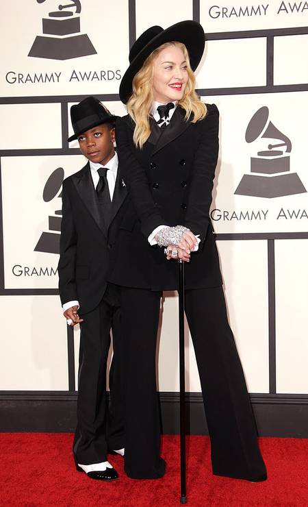 Madonna chegou à cerimônia com o filho David Banda em 2014 Foto: Jeff Vespa / WireImage