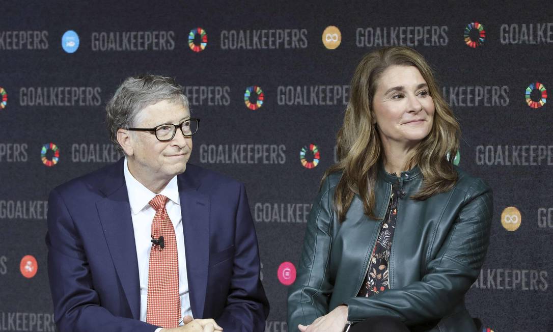 Bill e Melinda Gates, ainda casados, em 26 de setembro de 2018, em Nova York Foto: LUDOVIC MARIN / AFP