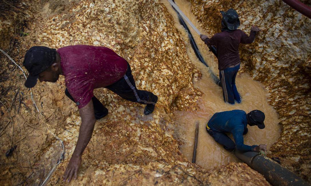 Garimpo ilegal de ouro na reserva indigena dos Yanomami Foto: Daniel Marenco / Agência O Globo