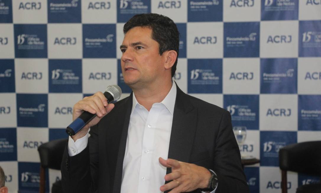 O pré-candidato do Podemos, Sergio Moro, em almoço do Empresário, da Associação Comercial do Rio de Janeiro Foto: Divulgação/ACRJ