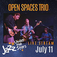 Ad with picture of Open Spaces Trio musicians