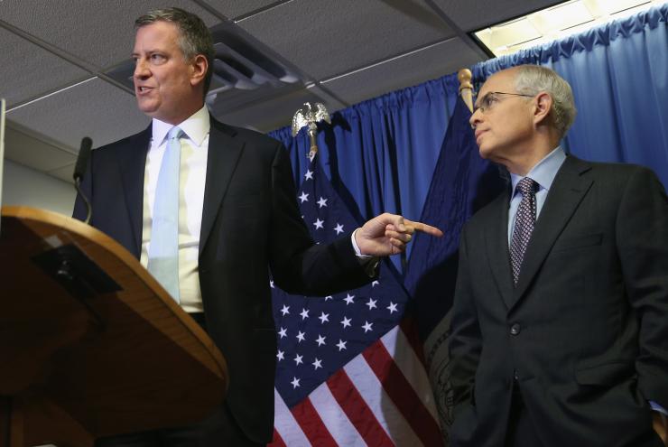 Mayor-elect Bill de Blasio with Anthony Shorris