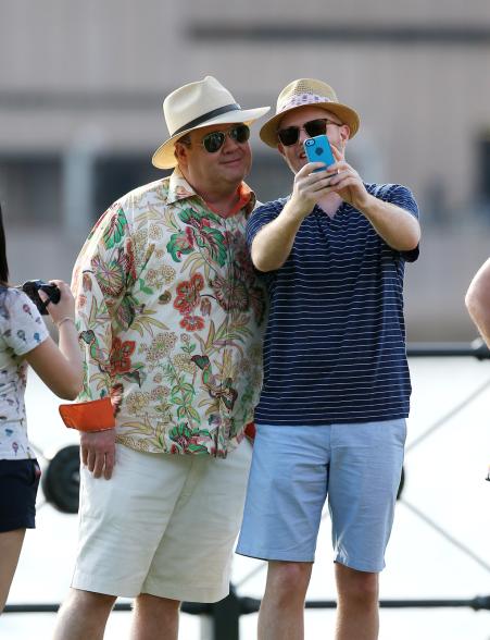 The cast of "Modern Family" take in the sights while filming an upcoming holiday special in Sydney.