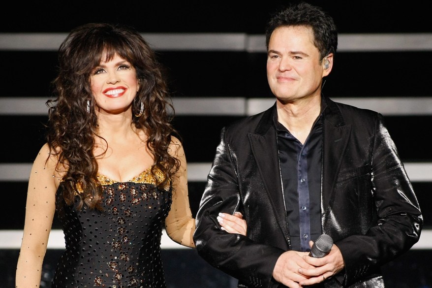 LAS VEGAS - DECEMBER 03: Marie Osmond and Donny Osmond perform in the Donny & Marie variety show at the Flamingo Las Vegas December 3, 2008 in Las Vegas, Nevada. (Photo by Ethan Miller/Getty Images