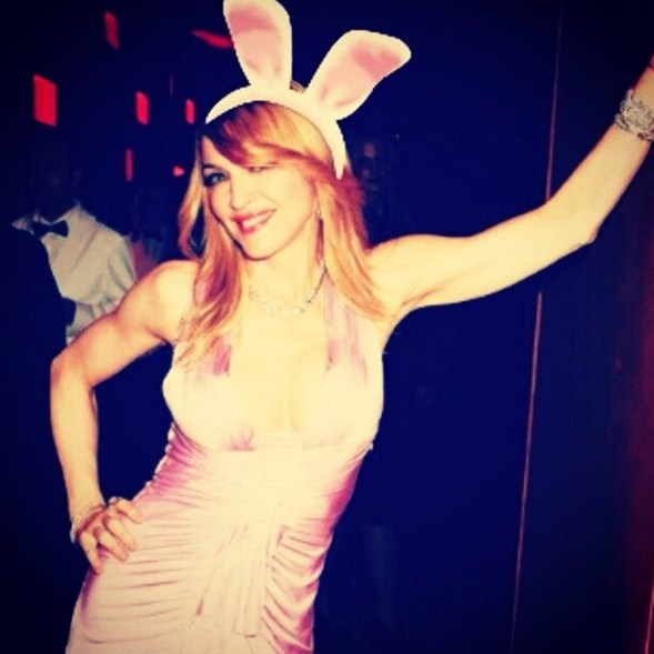 Madonna swaps out her Esther identity for an Easter bunny outfit.