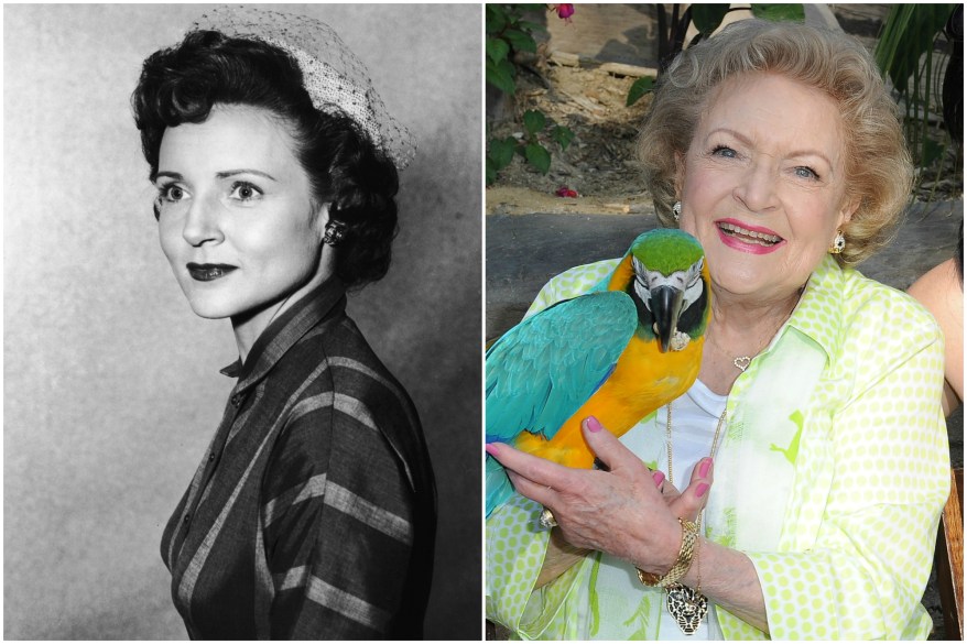 Betty White in 1950 and today