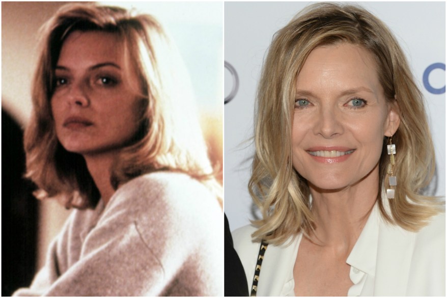 Michelle Pfeiffer in 1988 and today