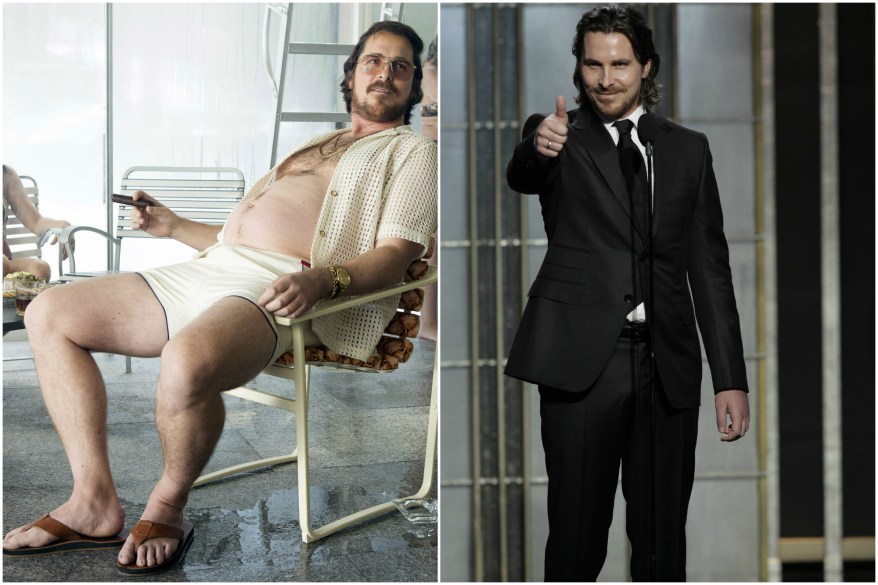 The transformation Bale probably enjoyed most? Eating cheeseburgers to gain 40 pounds for "American Hustle."