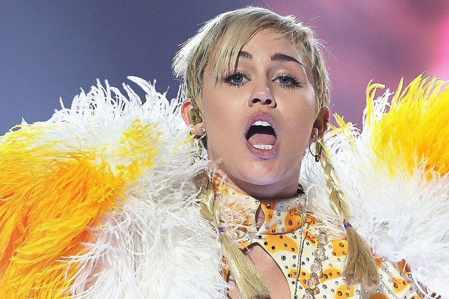 SYDNEY, AUSTRALIA - OCTOBER 17: Miley Cyrus performs her Bangerz Tour live at Allphones Arena on October 17, 2014 in Sydney, Australia. (Photo by Mark Metcalfe/Getty Images)