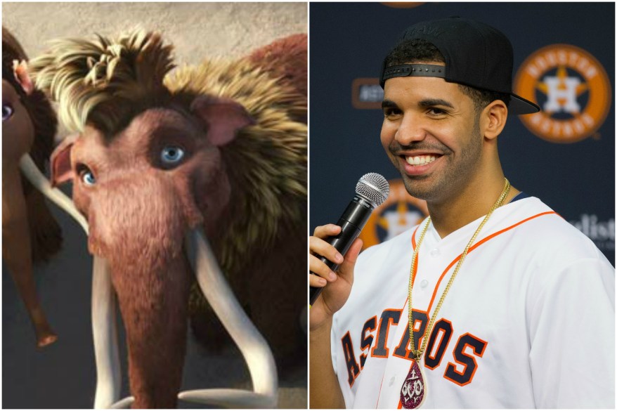 Drake had a cameo as a lovesick mammoth named Ethan in "Ice Age 4: Continental Drift."