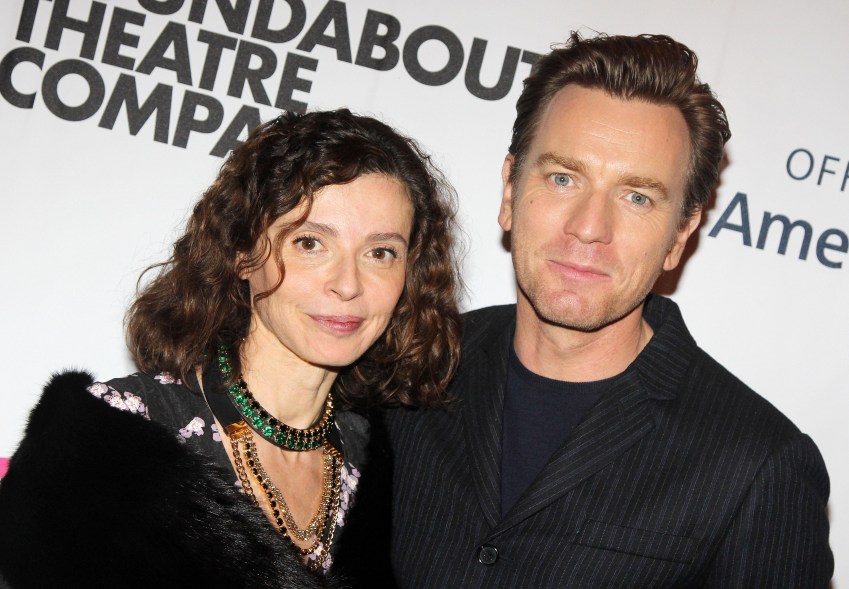 NEW YORK, NY - OCTOBER 30: Eve Mavrakis and husband Ewan McGregor at The Opening Night of "The Real Thing" on Broadway at American Airlines Theatre on October 30, 2014 in New York City. (Photo by Bruce Glikas/FilmMagic)