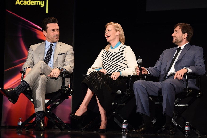 Hamm, January Jones and Vincent Kartheiser laugh it up onstage.