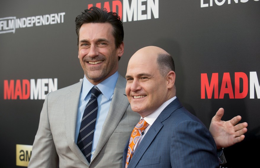 Hamm bonds with "Mad Men" creator Matthew Weiner.