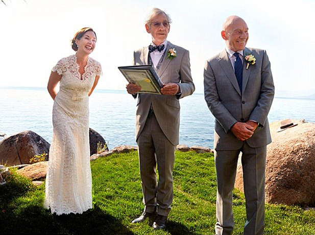 Sir Ian McKellen officiates Stewart's wedding to Sunny Ozell in 2013.