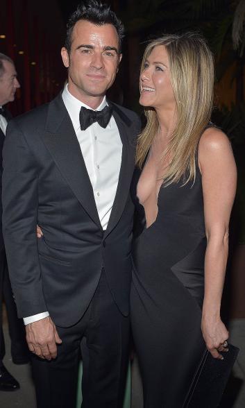 Aniston gazes at Theroux at the LACMA Art & Film Gala on Oct. 27, 2012.