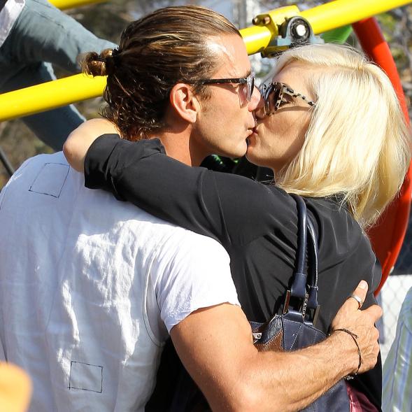 Kissing at a pumpkin patch on Oct. 21, 2012