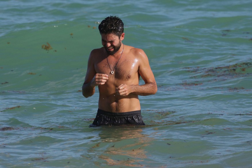 Adrian Grenier takes a dip in Miami on Tuesday.
