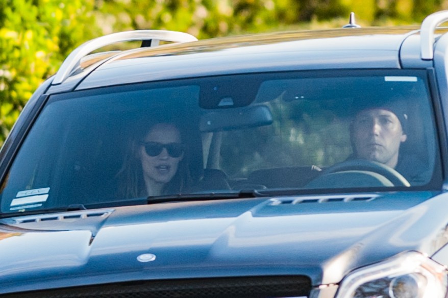 Jennifer Garner and Ben Affleck go for a drive in Los Angeles on Tuesday.