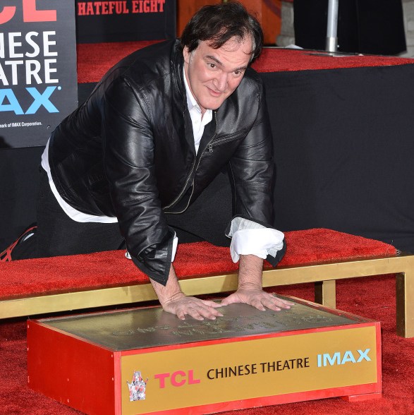 Quentin Tarantino is honored at a hand and footprint ceremony at the TCL Chinese Theater in Hollywood on Tuesday.