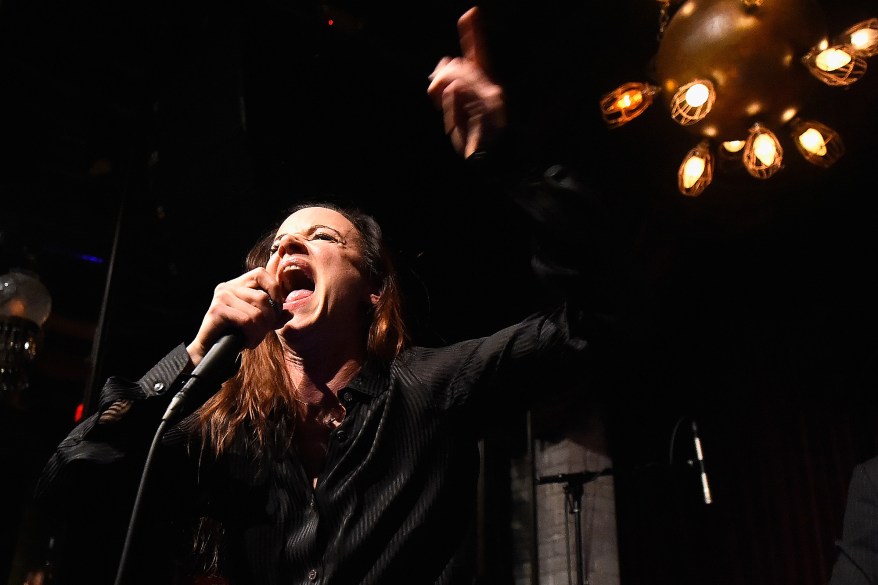 Juliette Lewis performs at Linda Perry's "Hands of Love" party on Tuesday in Los Angeles.