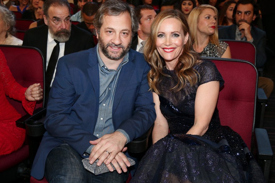 Judd Apatow and Leslie Mann