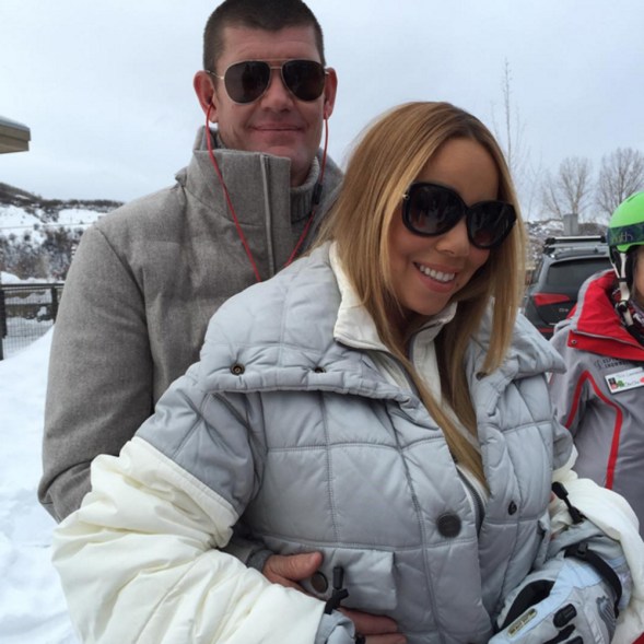 Packer and Carey frolic in snow on Dec. 21, 2015.