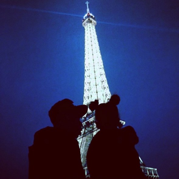 At the Eiffel Tower with dad on Nov. 7, 2014