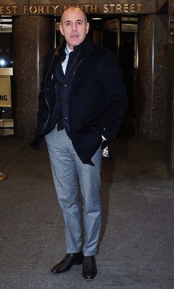 Matt Lauer leaves NBC Studios in Rockefeller Center on Tuesday.