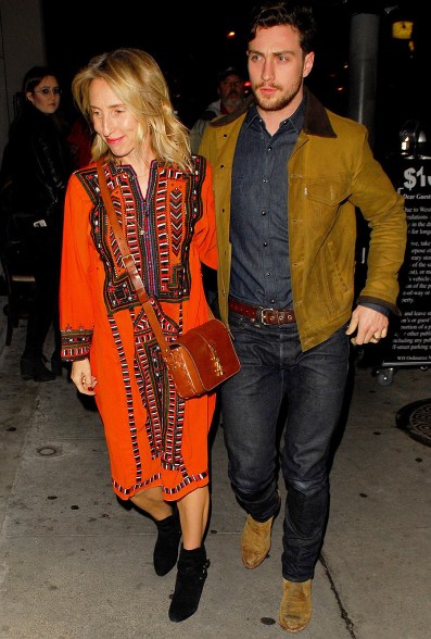 Sam and Aaron Taylor-Johnson go to dinner at Craig's restaurant in West Hollywood on Monday night.