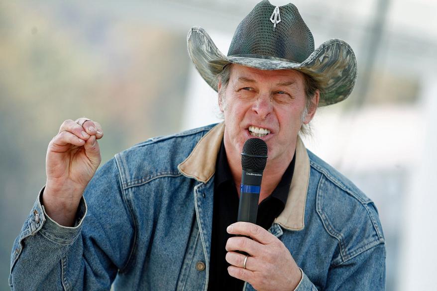 Ted Nugent told The Rita Cosby Show, "His campaign is just what the working-hard, playing-hard American families have been waiting for ... He would kick ass and take names, and that's what America needs right now."