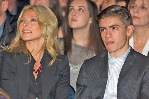 Miguel Cotto Vs. Antonio Margarito at Madison Square Garden: T.V. personality Kelly Ripa (M) attends tonight's fights with her husband Mark Consuelos (L) and her son Michael (R) at the Garden.